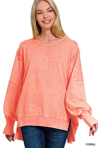 Acid Wash Oversize Sweatshirt