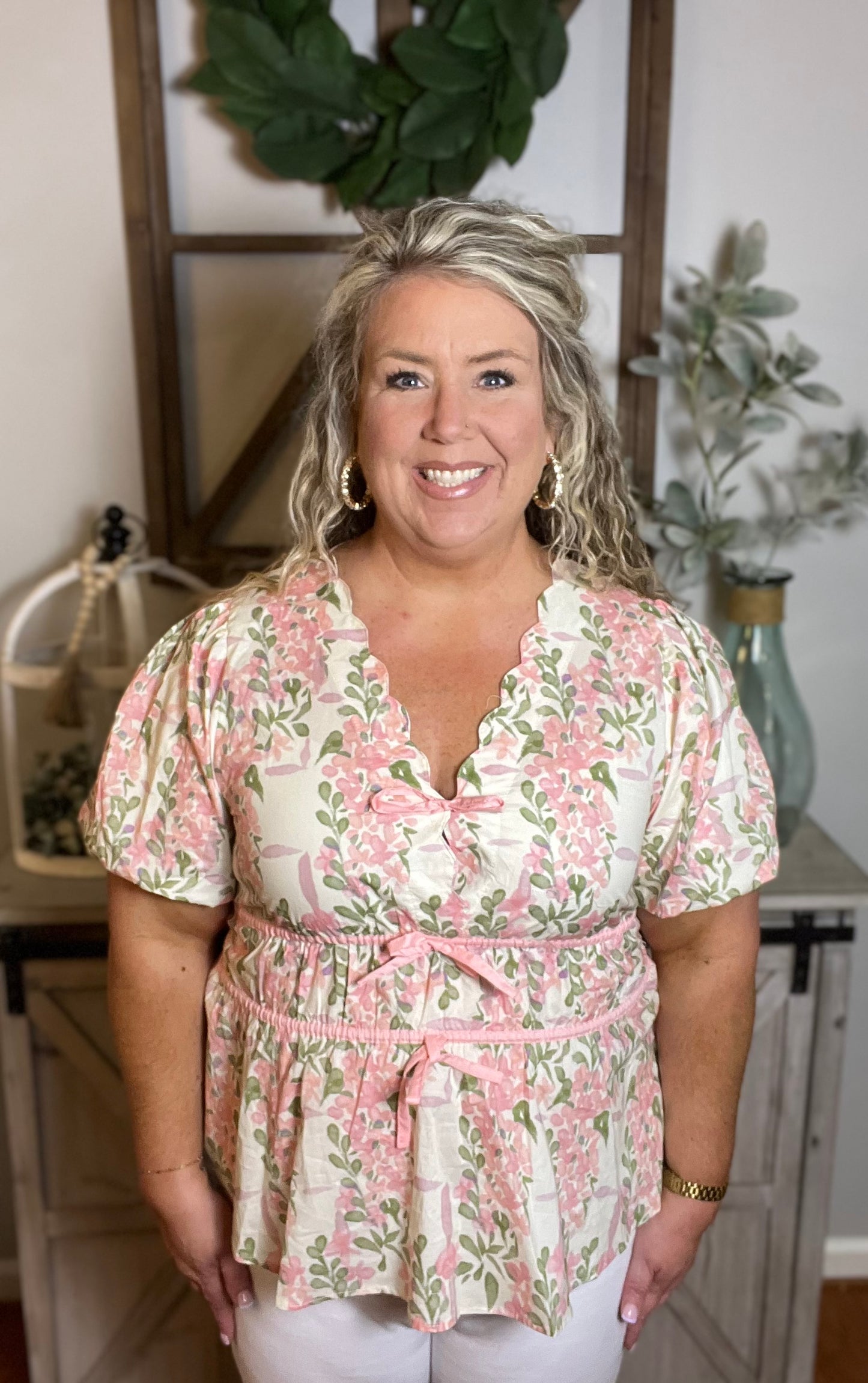 Floral Puff Sleeve Top