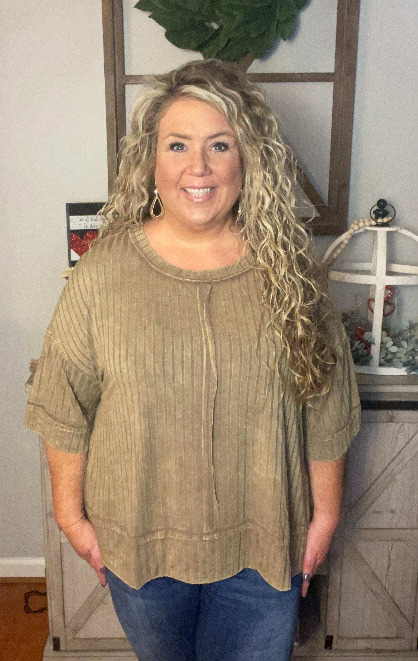 Mocha Ribbed Top