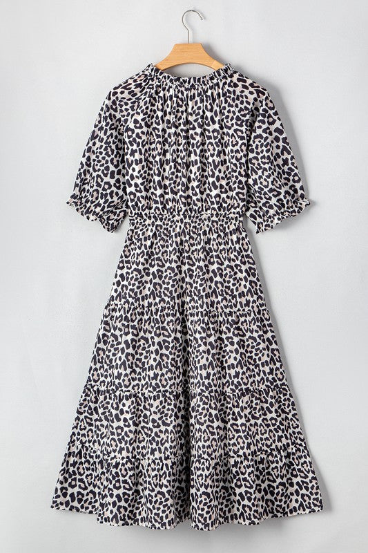 Leopard Tassel Plus Dress