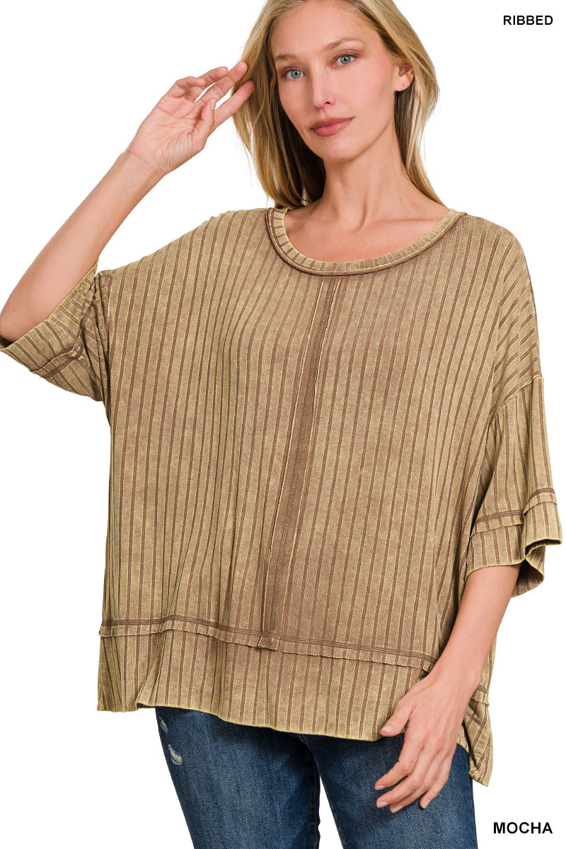 Mocha Ribbed Top
