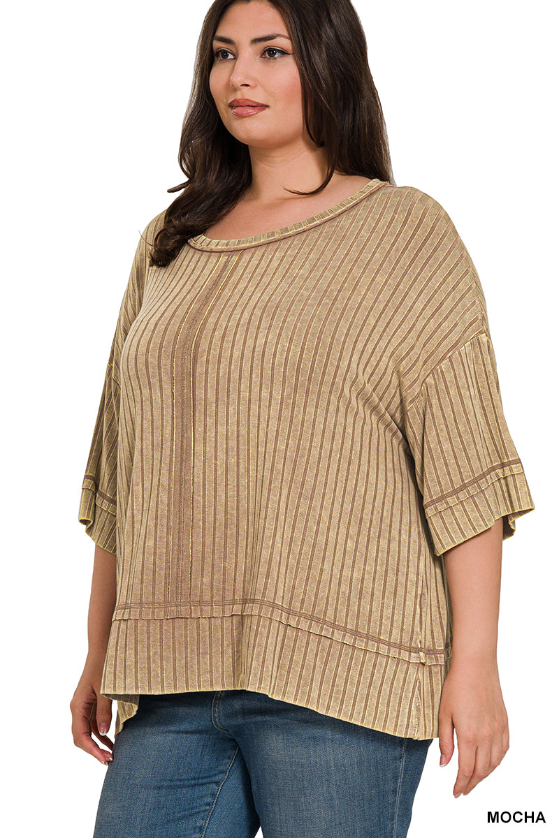 Mocha Ribbed Top