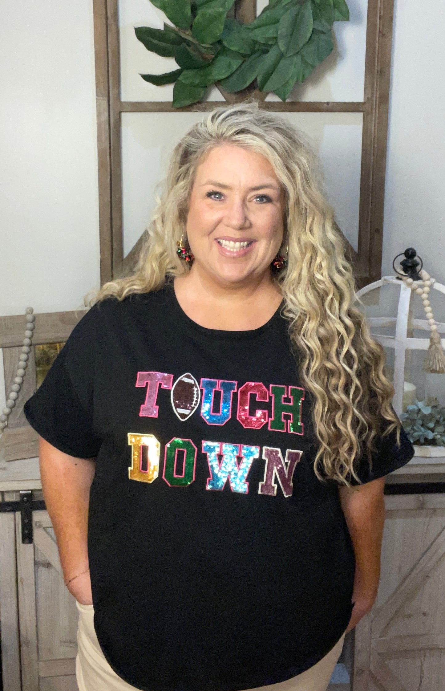 Sequin Touchdown Top