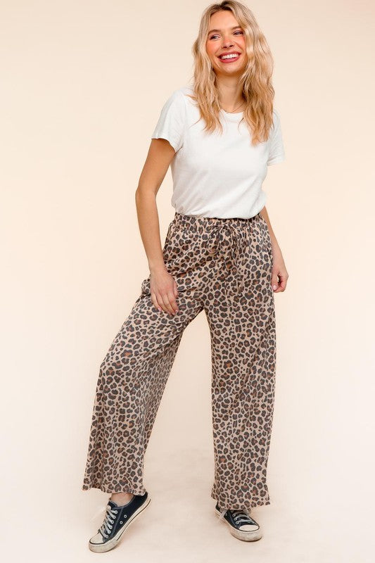 Leopard Wide Leg Pants