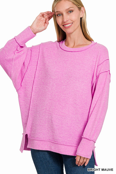 Mauve Brushed Hacci Sweater