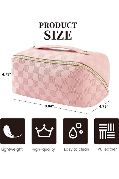 Checkered Cosmetic Bag