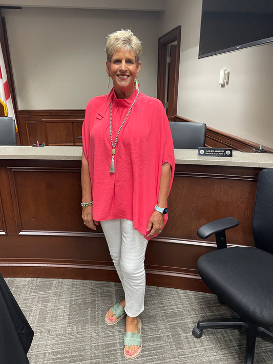 Coral Poncho Top