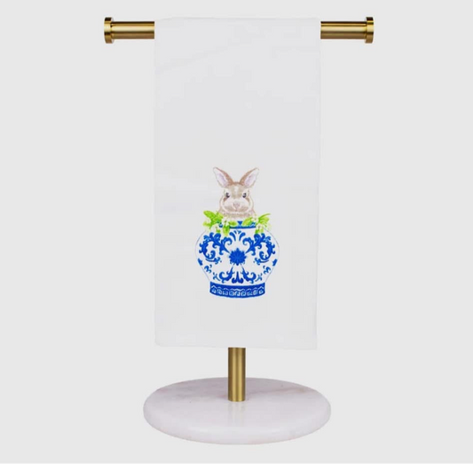 Bunny Vase tea towel