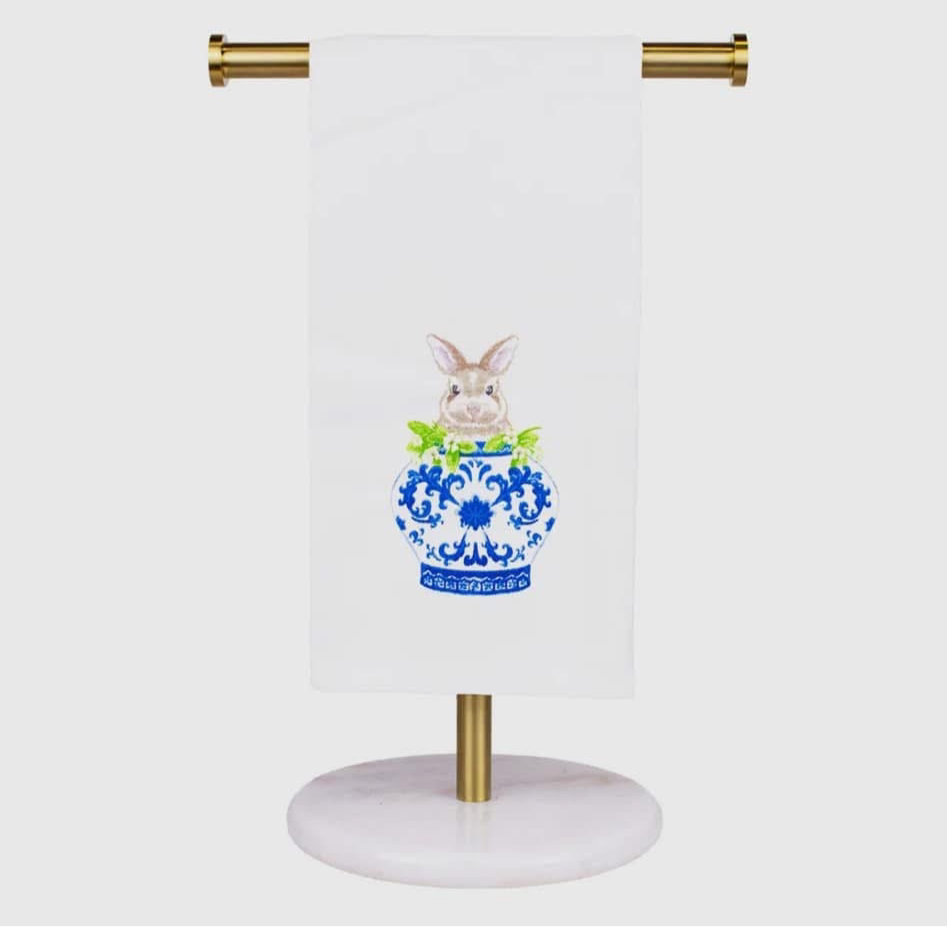 Bunny Vase tea towel