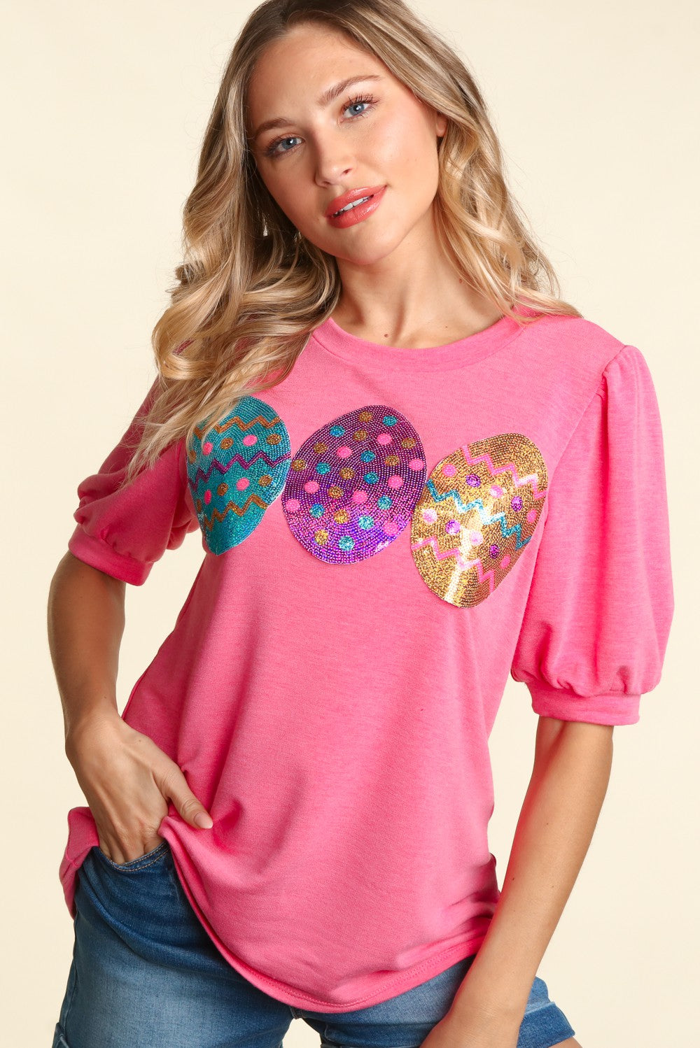 Sequin Egg Top