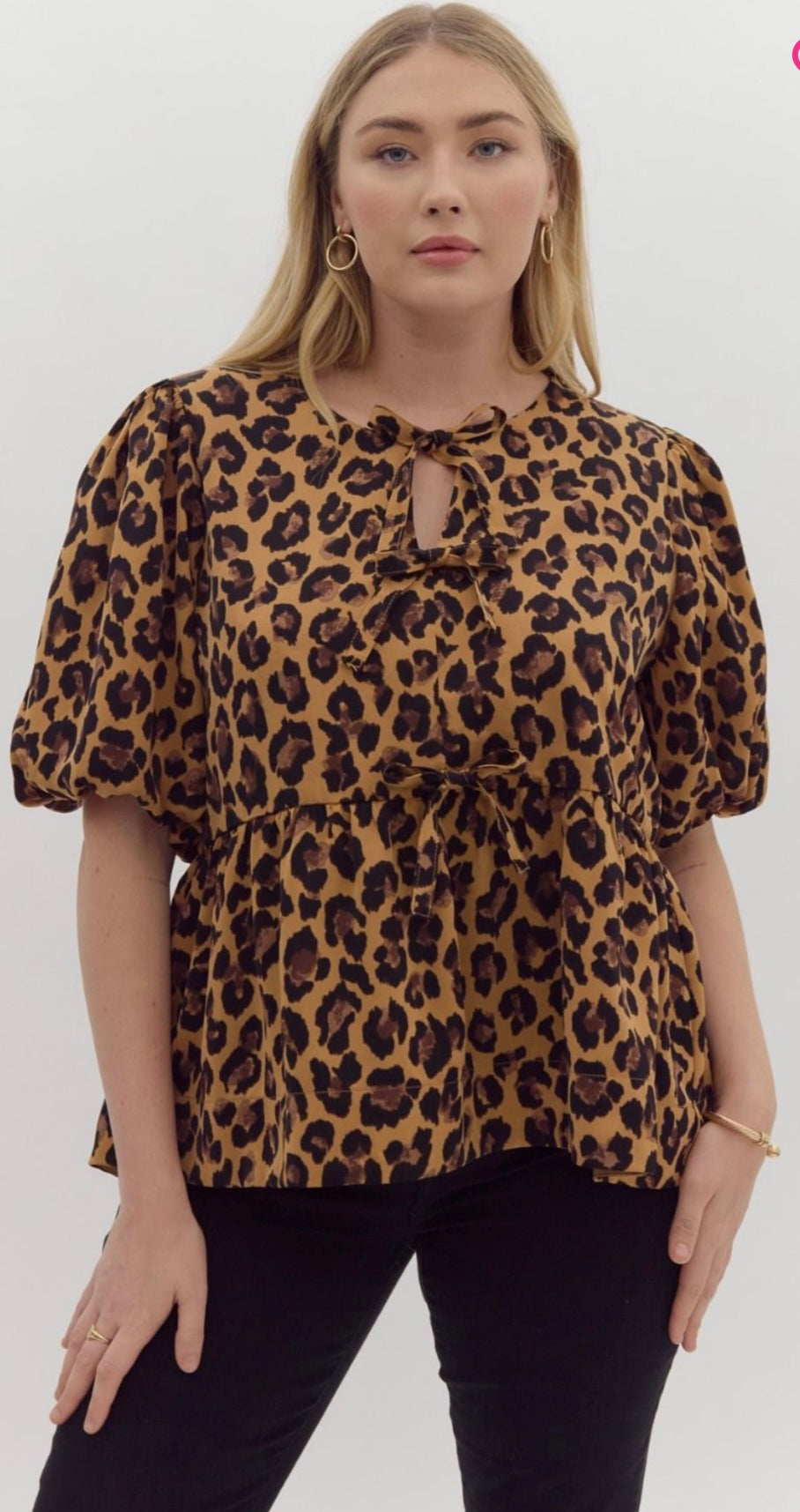 Leopard bow plus top