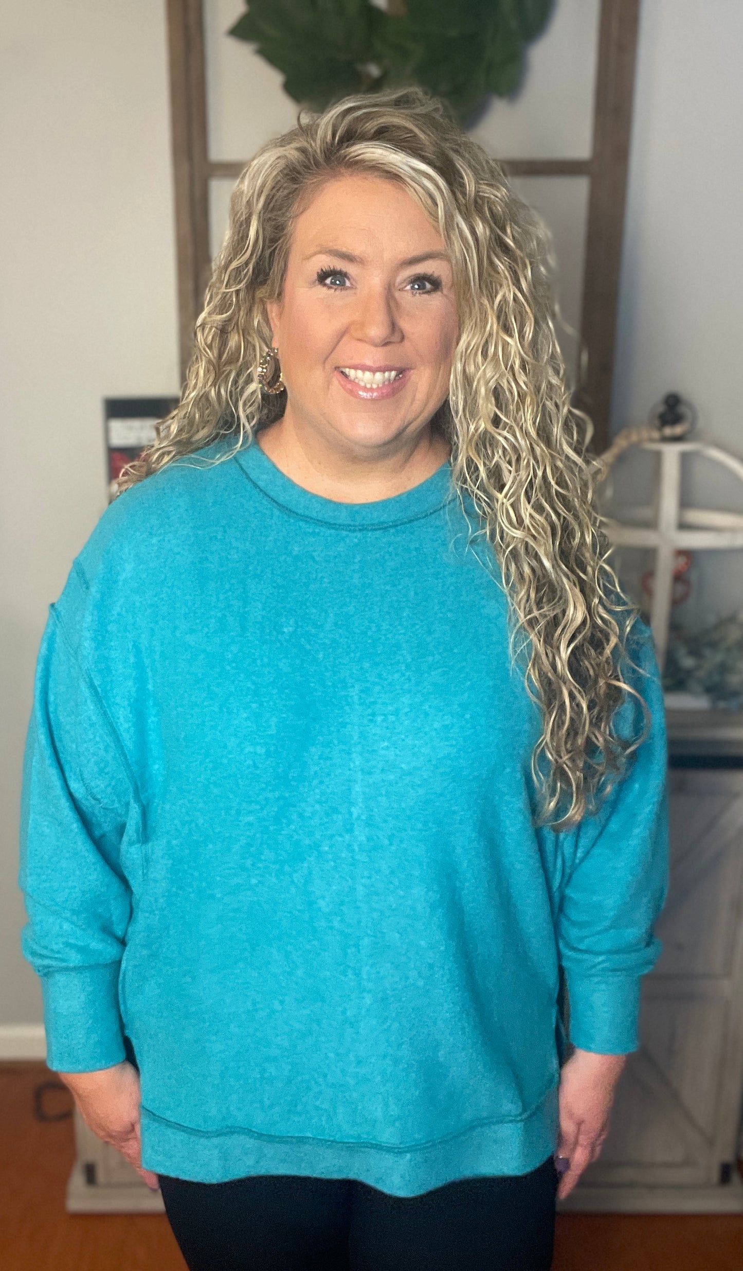 Teal sweater