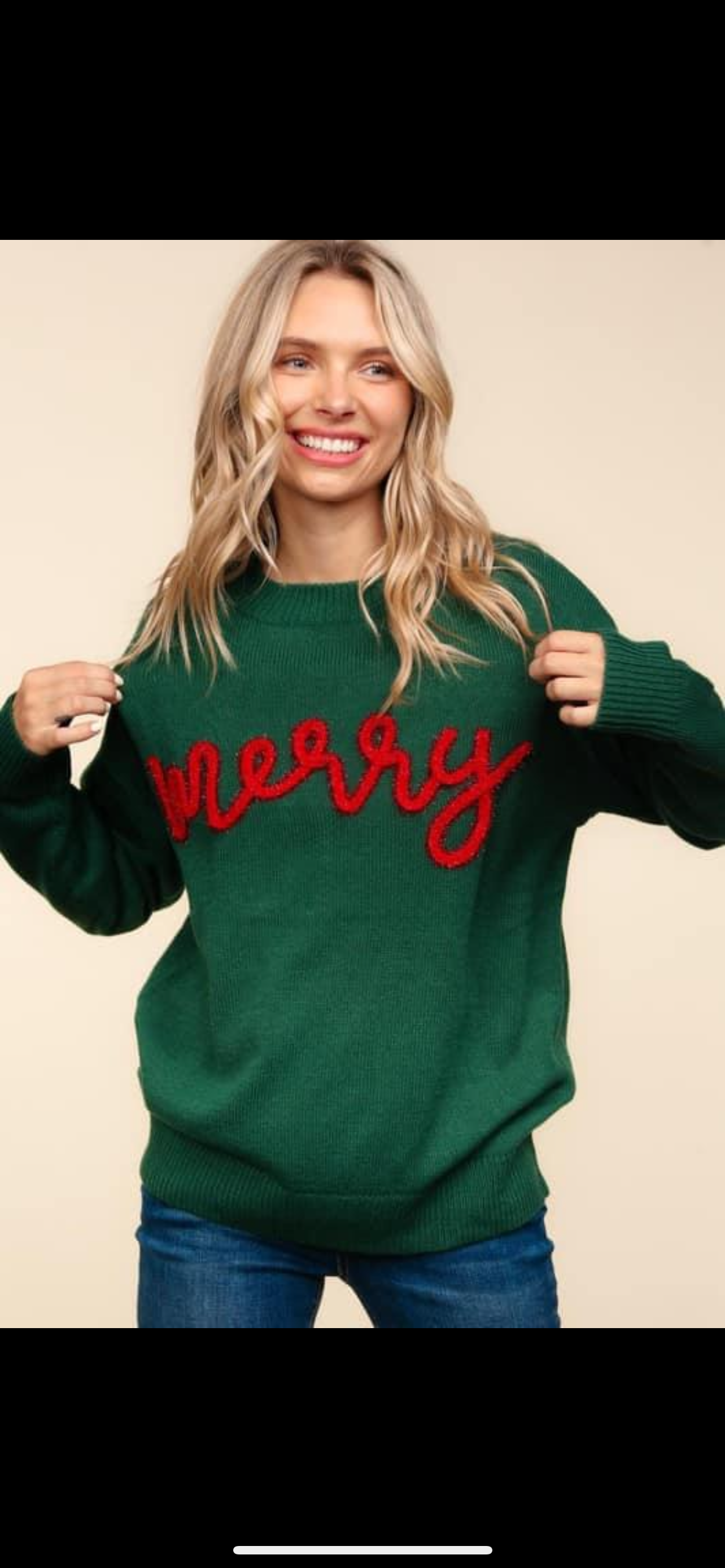 Plus Green Merry Sweater