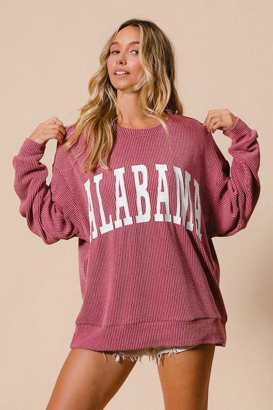 Alabama corded long sleeve top