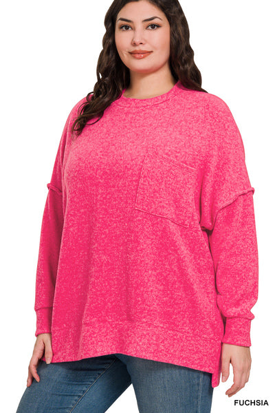 Pink drop shoulder top