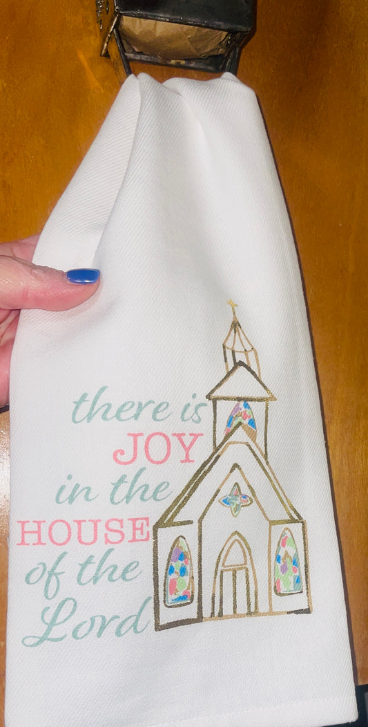Joy in the house tea towel