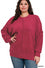 Plus Wine Brushed Hacci sweater