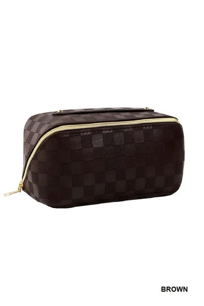 Checkered Cosmetic Bag