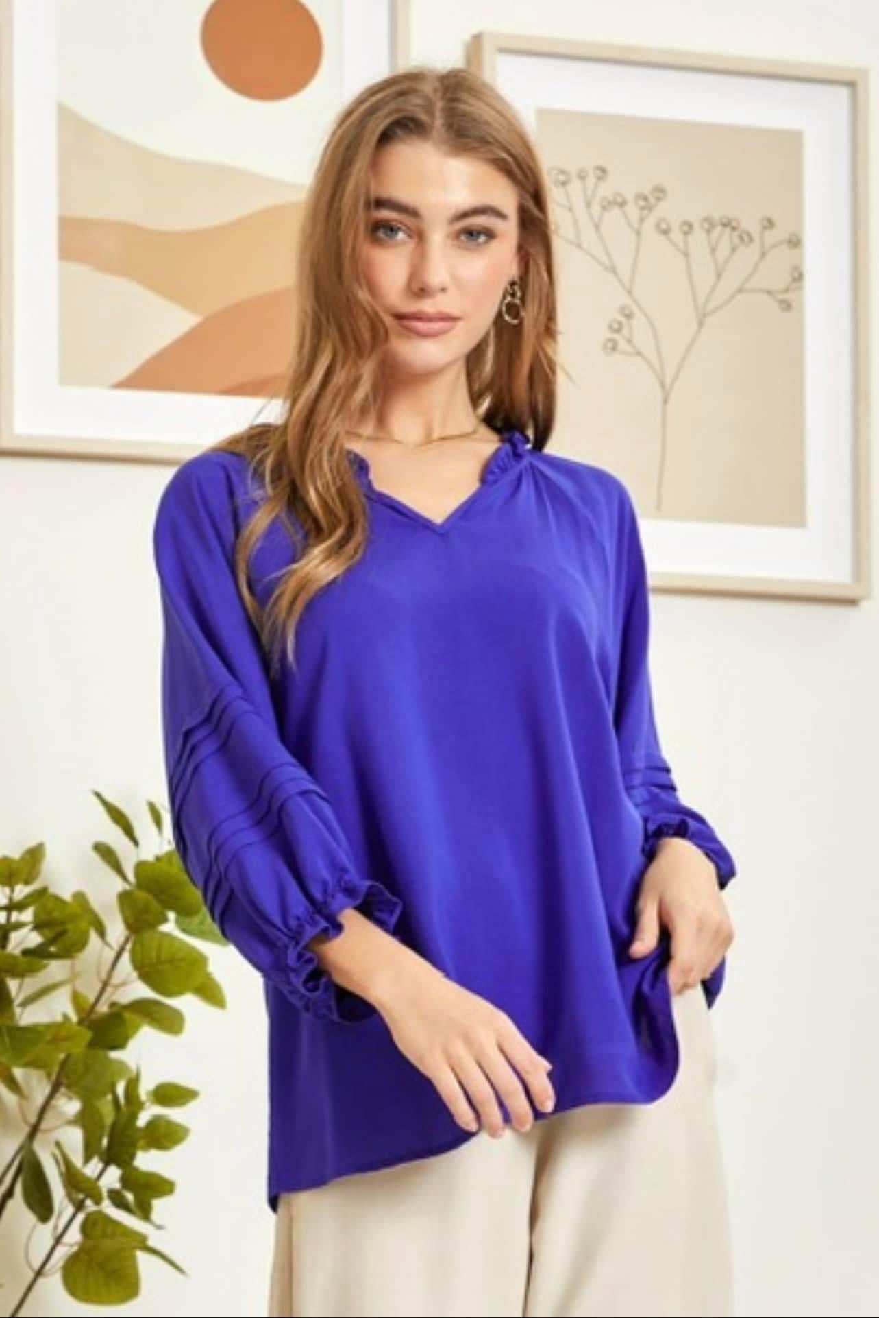 Royal 3/4 Sleeve Top