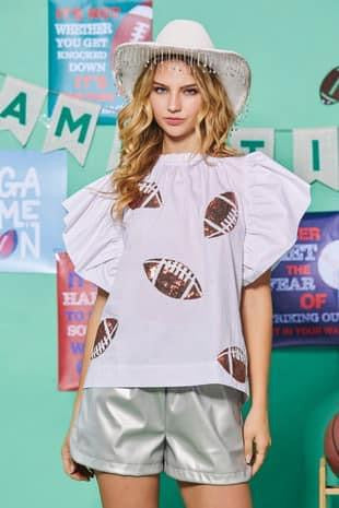 Plus Sequin Football Top