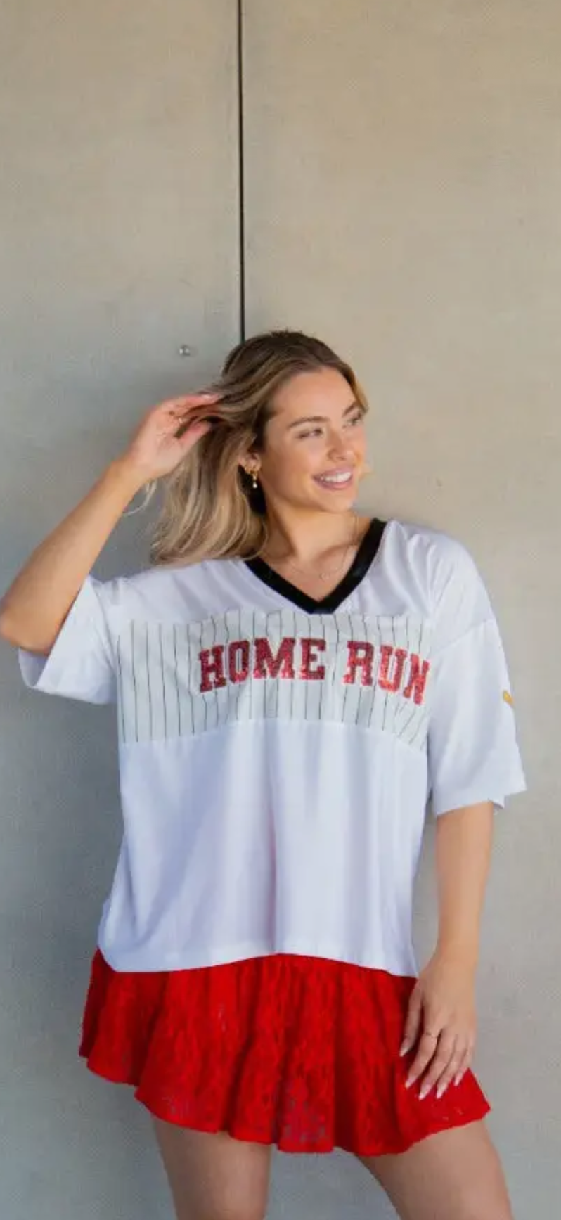 Sequin Home Run Top